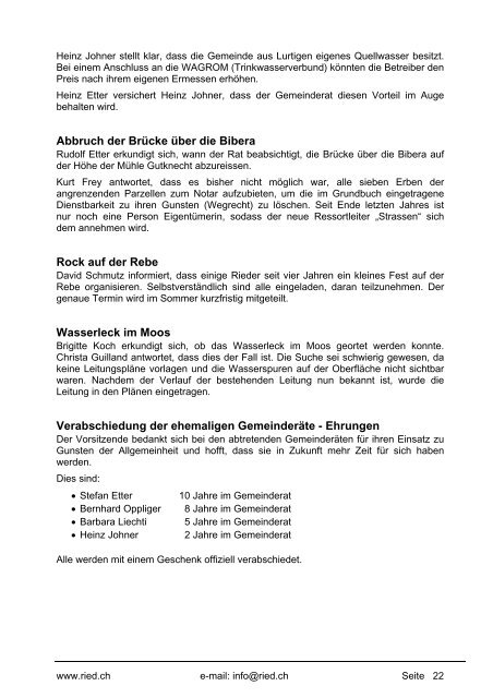 Bulletin Nr. 52 (November 2011) - Gemeinde Ried b. Kerzers