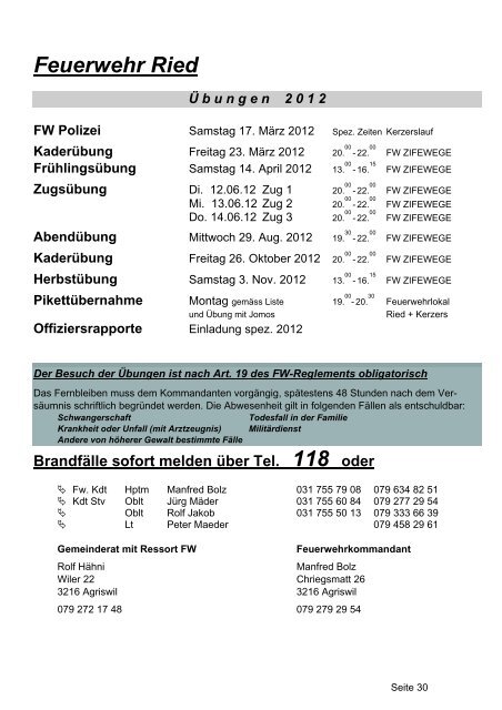 Bulletin Nr. 52 (November 2011) - Gemeinde Ried b. Kerzers