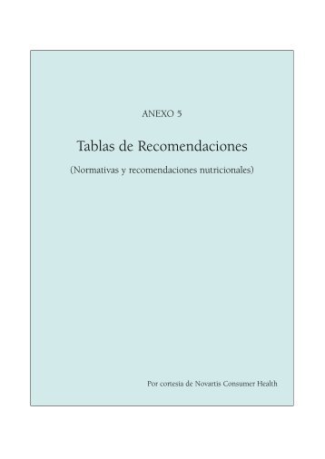 Tablas de Recomendaciones - Sociedad Española de Oncología ...