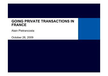 going private transactions in going private transactions in france