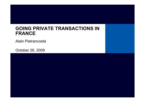 going private transactions in going private transactions in france