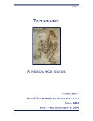 Taphonomy: A resource guide - Carol Smith Home Page