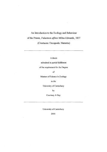 An Introduction to the Ecology and Behaviour of - University of ...