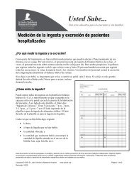 Medición de la ingesta y excreción de pacientes - St. Jude ...