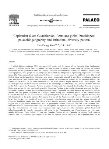 Capitanian (Late Guadalupian, Permian) global brachiopod ...