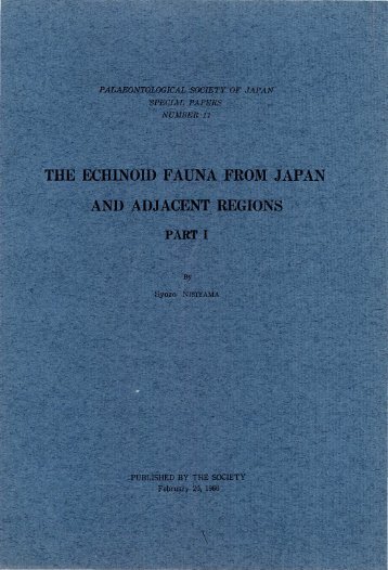 the echinoid fauna from japan and adjacent regions part i