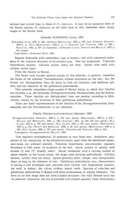 the echinoid fauna from japan and adjacent regions part i