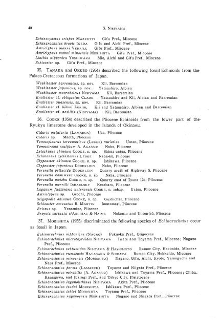 the echinoid fauna from japan and adjacent regions part i