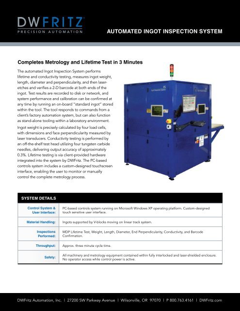 Automated Ingot Inspection System.pdf - DWFritz Automation