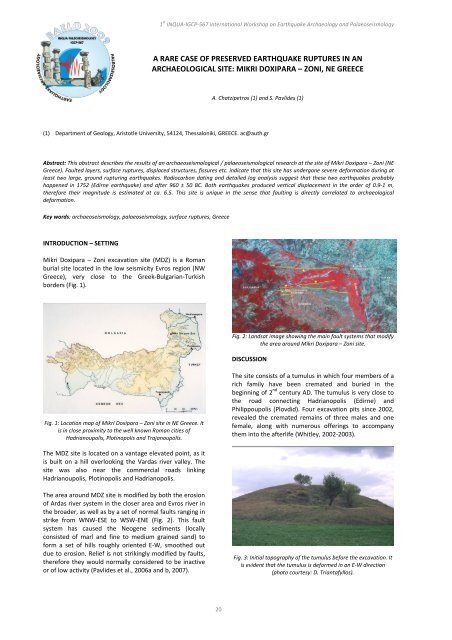 Archaeoseismology and Palaeoseismology in the Alpine ... - Tierra