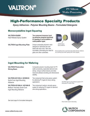 High-Performance Specialty Products - Valtech Corporation