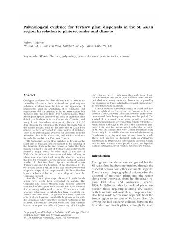 Palynological evidence for Tertiary plant dispersals in the SE Asian ...