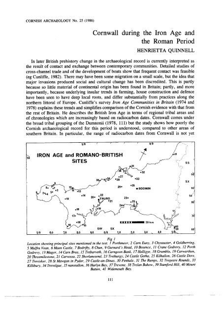 Cornwall during the Iron Age and - Cornwall Archaeological Society