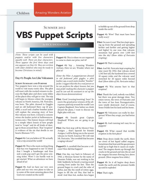 Amazing Wonders Aviation Puppet Scripts - LifeWay Amazing Wonders Aviation Puppet Scripts - LifeWay