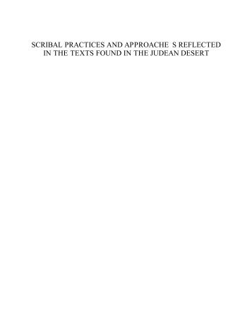 SCRIBAL PRACTICES AND APPROACHE S ... - Emanuel Tov