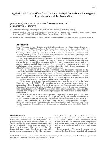 Agglutinated foraminifera from neritic to bathyal facies in the ...