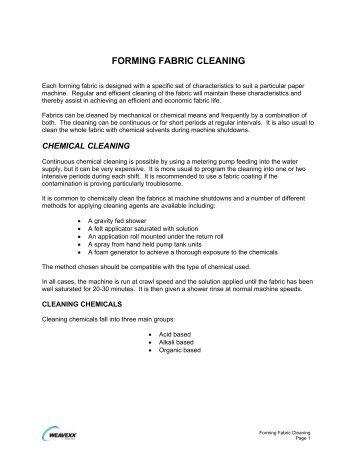 FORMING FABRIC CLEANING