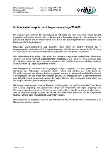 Mobile Kabelumspul - Rihs Maschinenbau AG