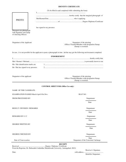 Degree Form - Dr.Babasaheb Ambedkar Marathwada University ...