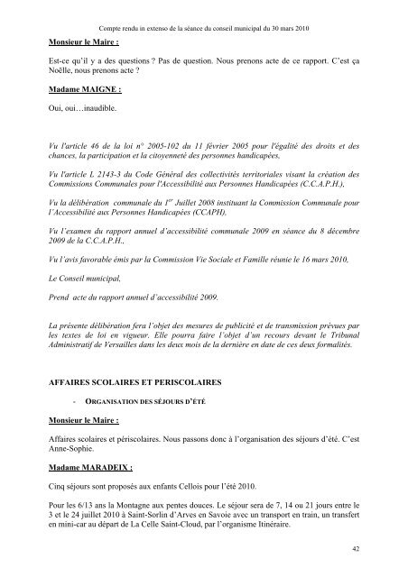 Compte-rendu in extenso du Conseil municipal du - La Celle Saint ...