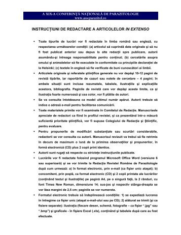 instructiuni de redactare a articolelor in extenso - Asociatia ...