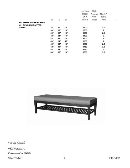 05 BENCHES OTTOMANS.pub - Patricia Edwards