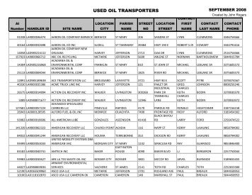 USED OIL TRANSPORTERS