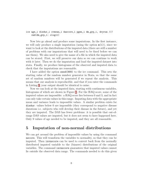 A Guide to Imputing Missing Data with Stata Revision: 1.4