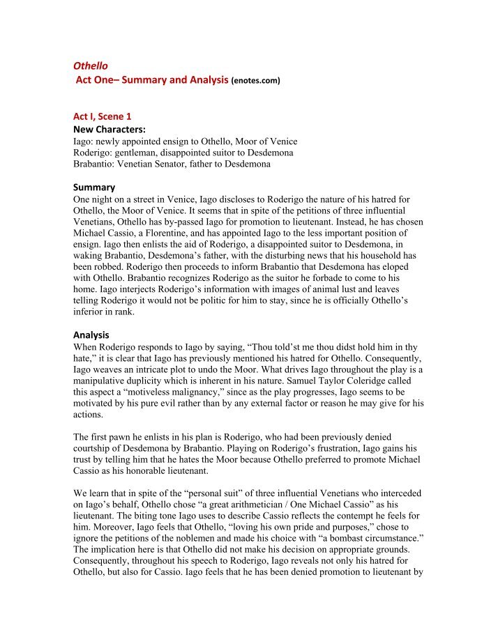 an analysis of othellos answer to desdemona an analysis of othellos answer to desdemona