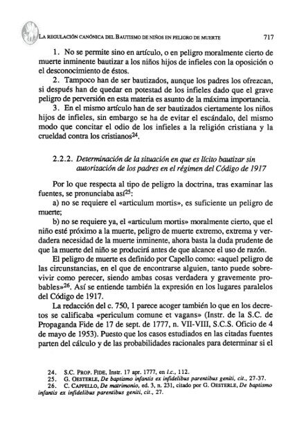 la regulacion canonica del bautismo de niños en peligro de muerte