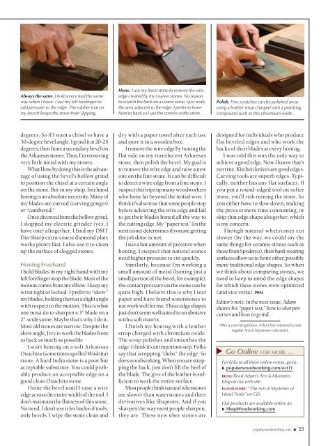 Whetstone sharpening (PDF) - Popular Woodworking Magazine