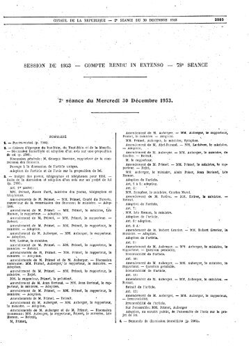 SESSION DE 1933 — COMPTE RENDU IN EXTENSO ... - Sénat