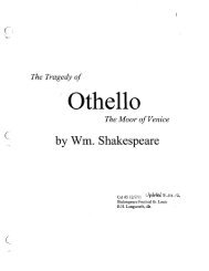 Final Script for OTHELLO - Shakespeare Festival St. Louis