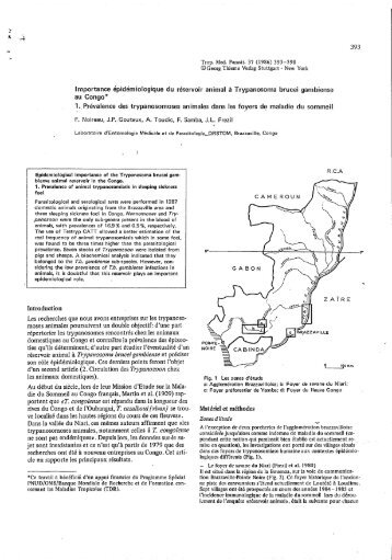 Importance épidémiologique du réservoir animal à Trypanosoma ...