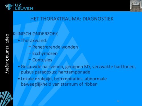 OPVANG EN BEHANDELING BIJ TRAUMA - Belsurg