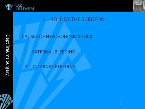 OPVANG EN BEHANDELING BIJ TRAUMA - Belsurg