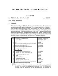 Fringe Benefit Tax - IRCON's INTRANET SYSTEM!!!