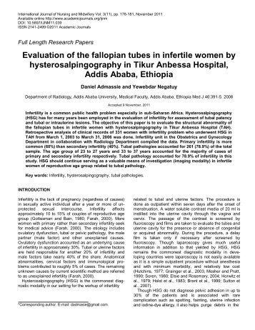 Evaluation of the fallopian tubes in infertile women by ...