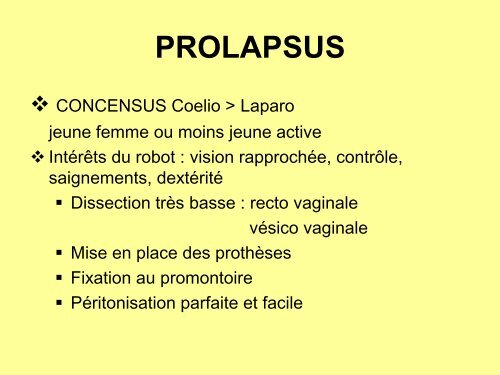 Chirurgie Gynécologique Coelioscopique Assistée par le robot ...