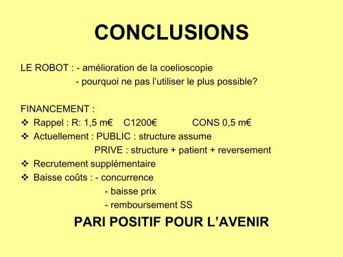 Chirurgie Gynécologique Coelioscopique Assistée par le robot ...