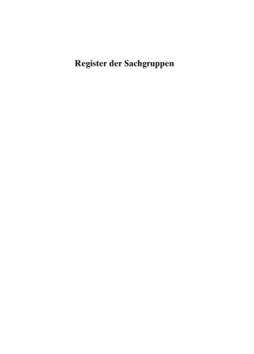 Register der Sachgruppen - Historisches Wörterbuch der Philosophie