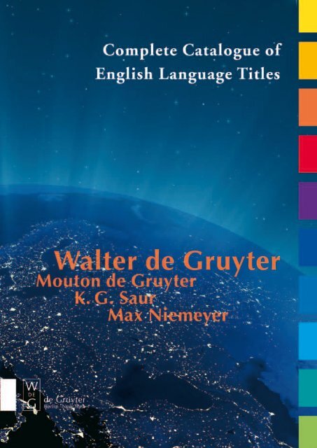 Complete Catalogue of - Walter de Gruyter