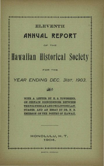 Hawaiian Historical Society - eVols