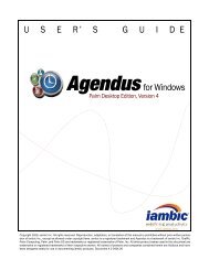 User's Guide for Agendus for Windows, Palm Desktop ... - Iambic