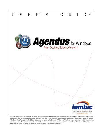 User's Guide for Agendus for Windows, Palm Desktop ... - Iambic