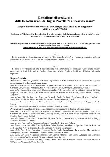 Disciplinare di produzione - Regione Campania