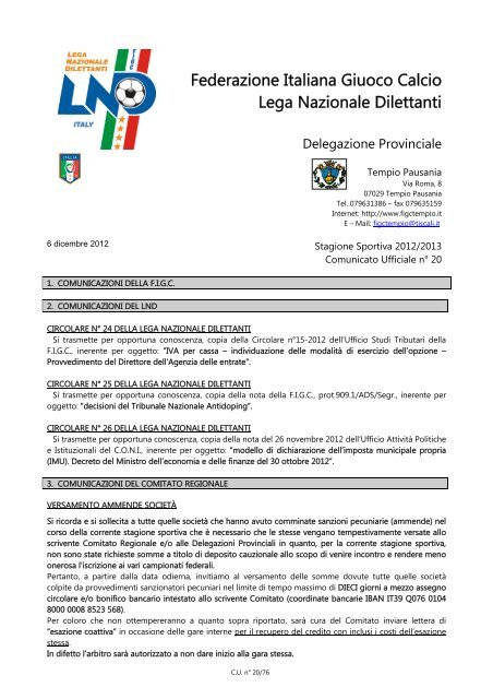 SCARICA BOLLETTINO FIGC