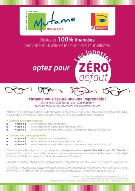 Présentation de l'offre et des opticiens mutualistes - Mutame ...