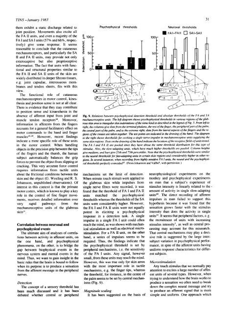 Tactile sensory coding in the glabrous skin of the human hand