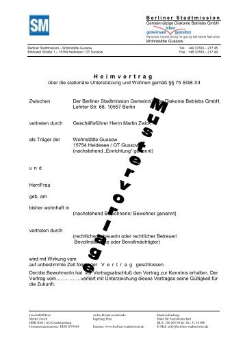 Heimvertrag Muster (PDF) - Berliner Stadtmission